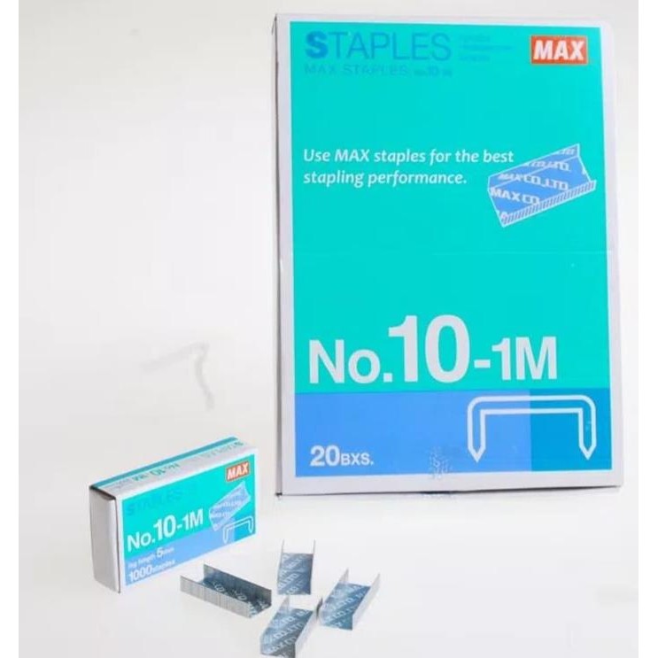 

TERBARU! Paket Hemat isi staples MAX no 10 ORIGINAL per pack isi 20 kotak kecil.