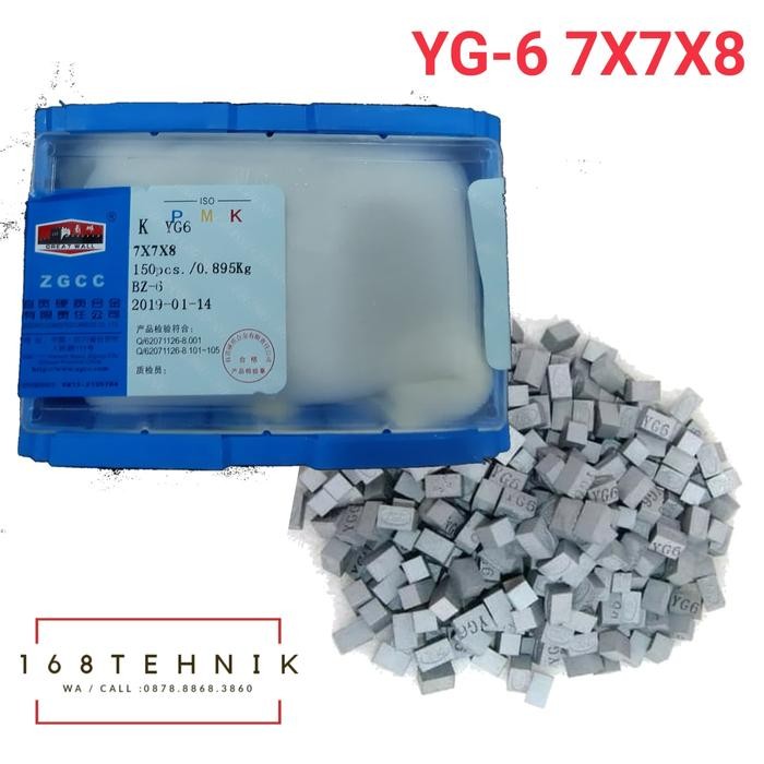 Terlaris Mata Widia Cemented Carbide Tip Yg6 7X7X8 Box / Betel Widia Yg-6 7X7X8