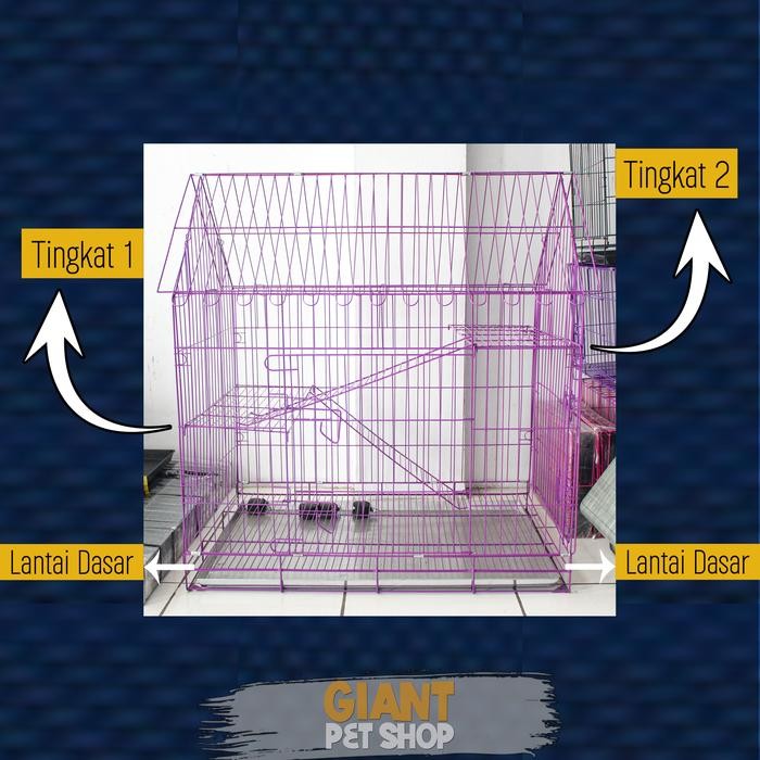 KANDANG KUCING Jumbo XXL 90 Tingkat 2 KANDANG Besi Model Rumah