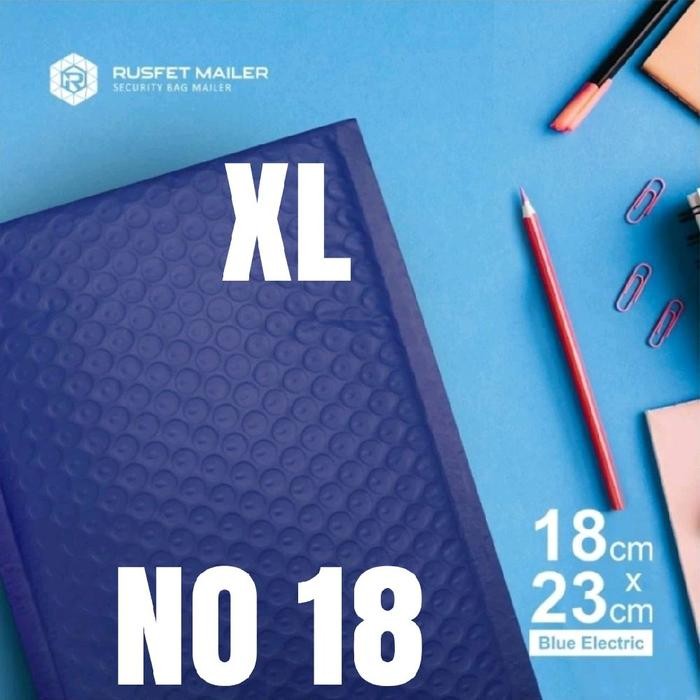Pilihan- Amplop Bubble Mailer Biru Glossy Security Bag Rusfet - Hello Series Per Dus (Khusus