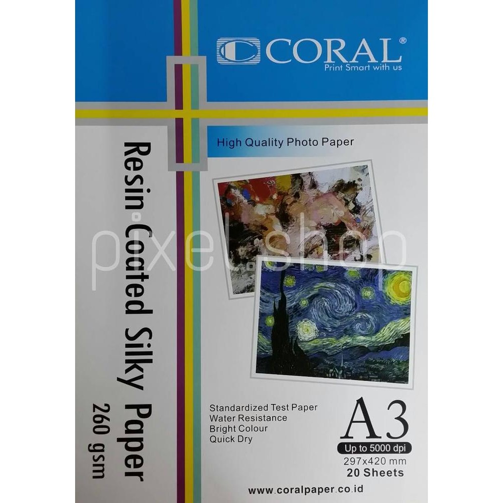 

Pilihan- Kertas Print Foto Silky (Kasar) A3 260 Coral Paper Photo Silky