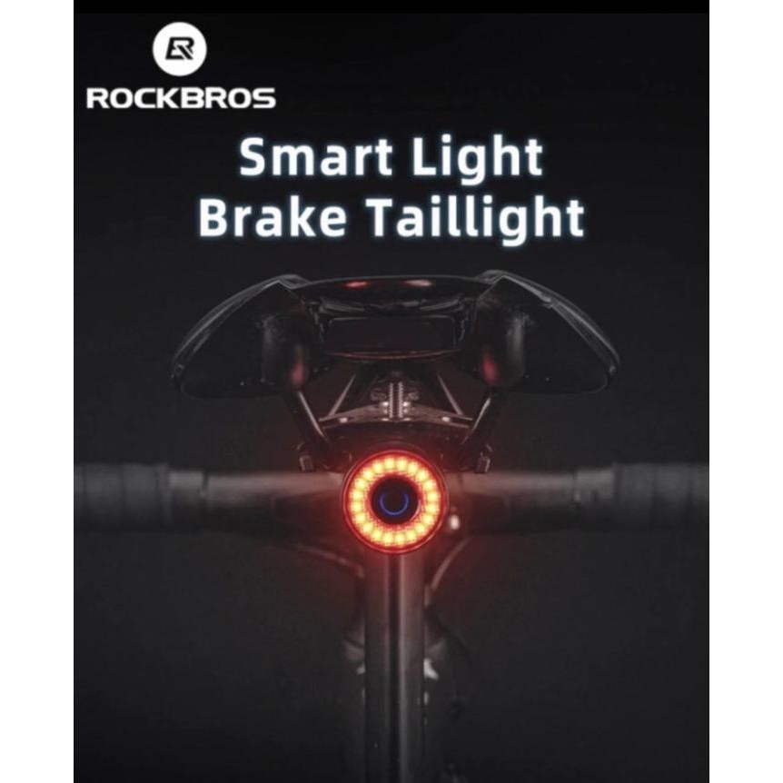 Laris Rockbros Lampu Sepeda Belakang Rockbross Q3 Smart Brake Sensor Warning Light Waterproof