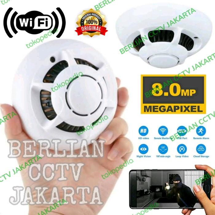 IP CAMERA CCTV SPY HIDDEN CCTV PENGINTAI WIFI SMOKE DETECTOR 8MP 4K