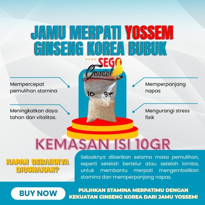 Chocolatoslatoe Jamu Merpati Yossem Ginseng Korea Bubuk 1 Plastik Isi 10Gr