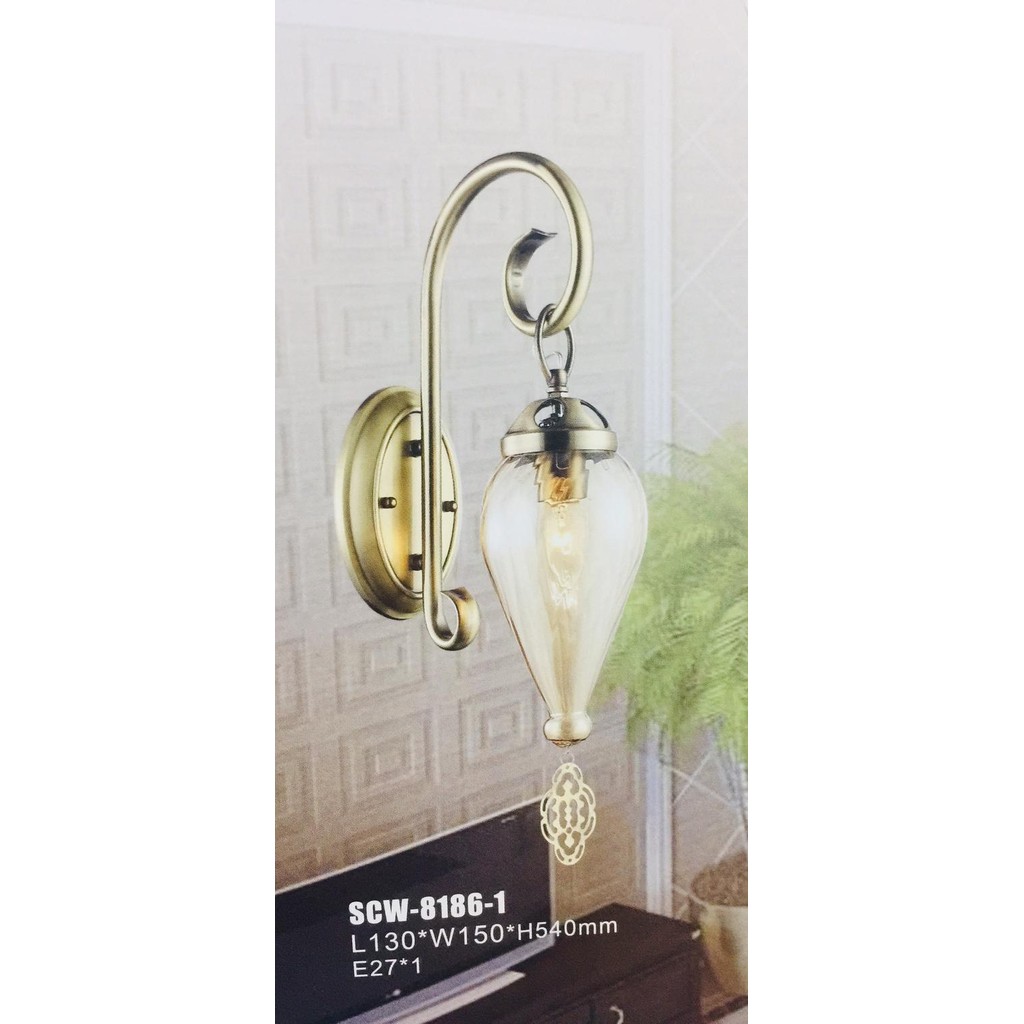 LAMPU DINDING HIAS KLASIK DEKORASI 1 LP RUANG TAMU/KELUARGA.