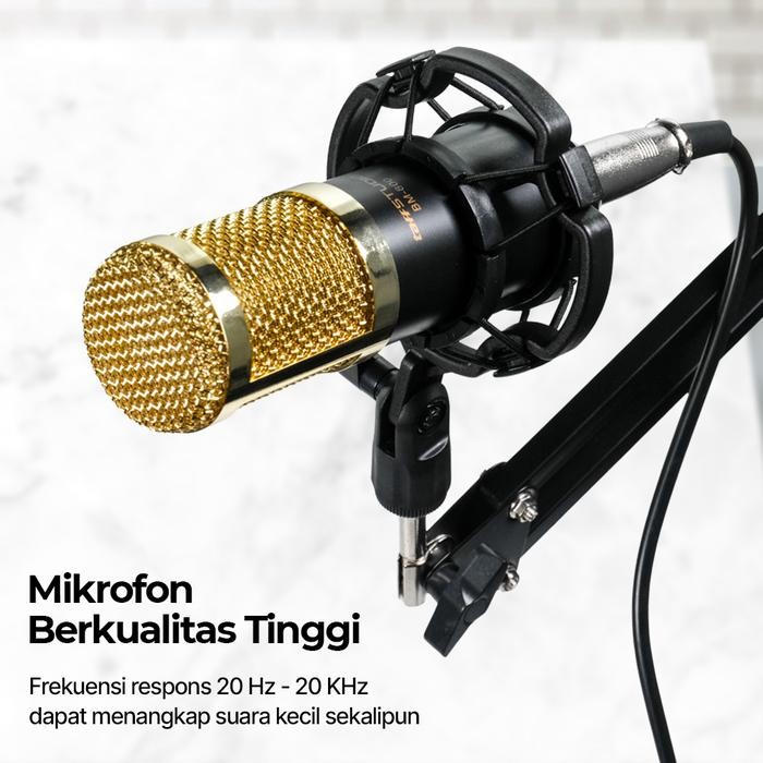 Ready Paket recording smule mic condenser BM-8000 Original TAFFWARE Full Set