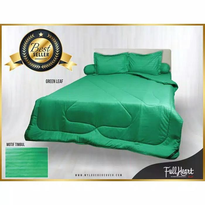 Sprei T30 Polos Emboss Fullheart MyLove Green Leaf 180x200 cm