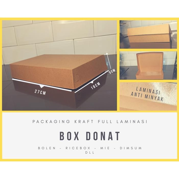 Box Donat Laminasi Packaging Donat Dus Kemasan Donat Kraft