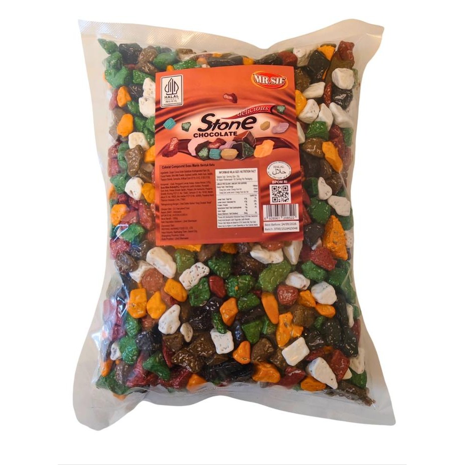 

MR.SIF STONE Chocolate 1Kg Cokelat Arab Bentuk Batu Kerikil HALAL