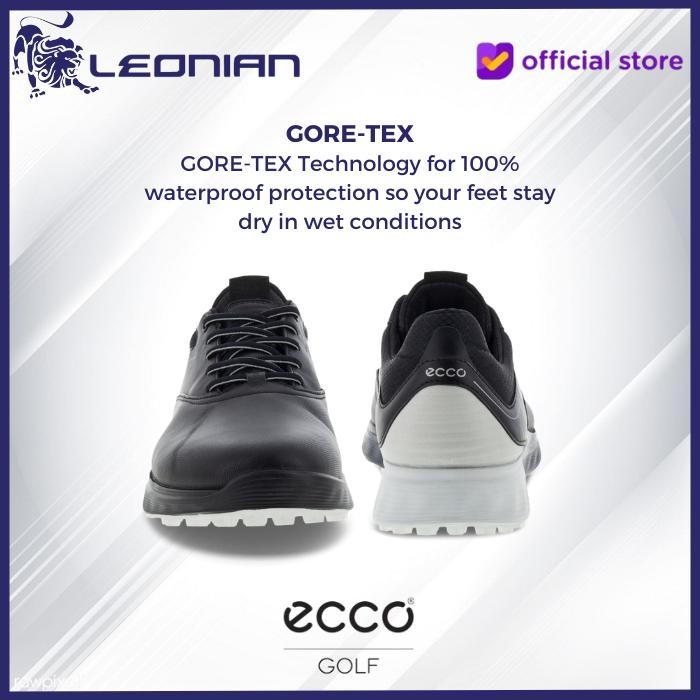 Sepatu Golf Ecco M Golf S-Three Black/Concrete/Black - Golf Shoes Best Seller