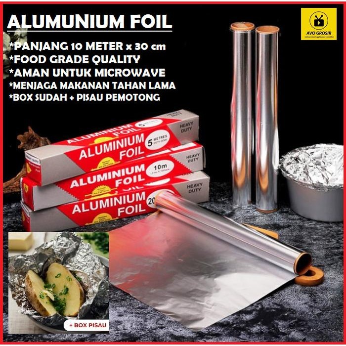 Alumunium Foil Roll pembungkus makanan higienis 30 cm x 10 meter
