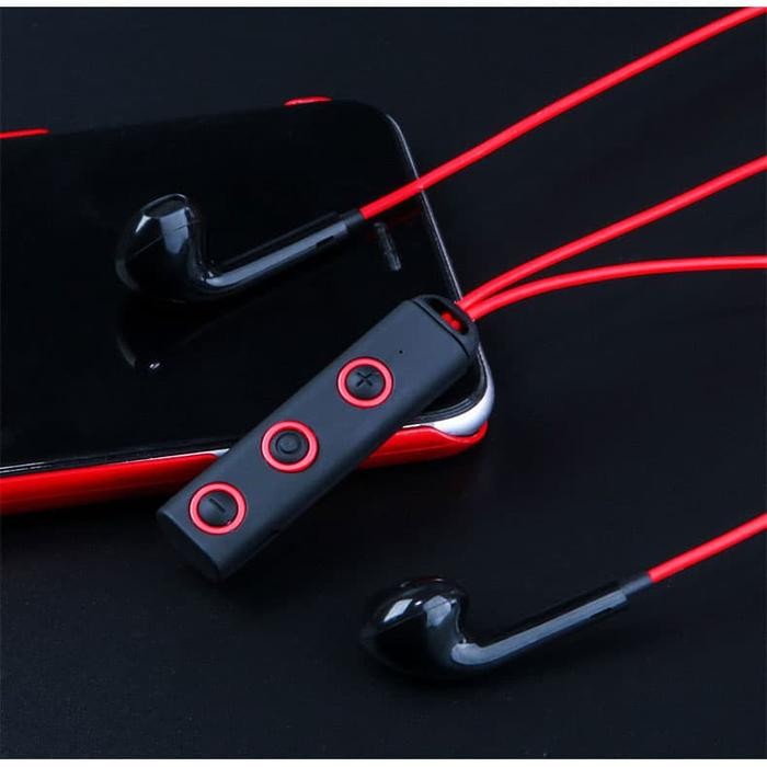 Earphone Bluetooth Dengan Neckband Magnetic - Black