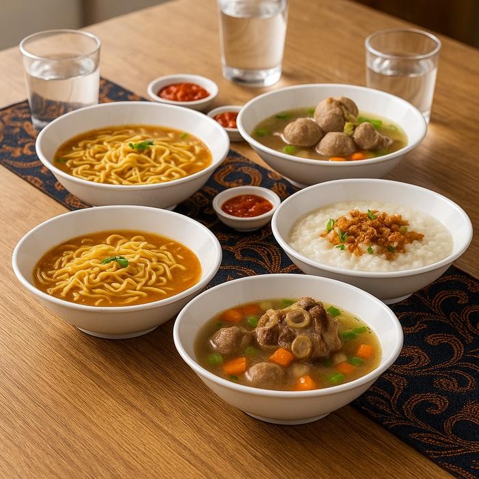 [12 pcs] Piring + Mangkok Semi Melamin Mie Bakso