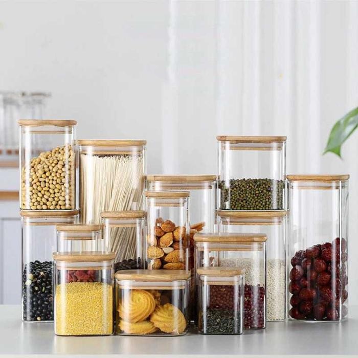 Toples kaca kue kering beras food jar kaca toples kaca kedap udara