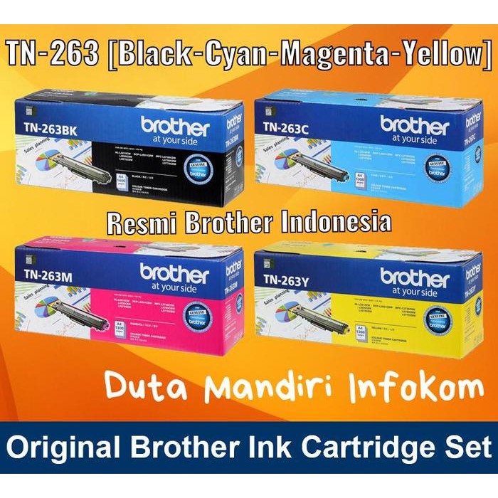 m8lx- Brother Toner Tn-263Bk I Tn-263C I Tn-263M I Tn-263Y - Original Tn-263