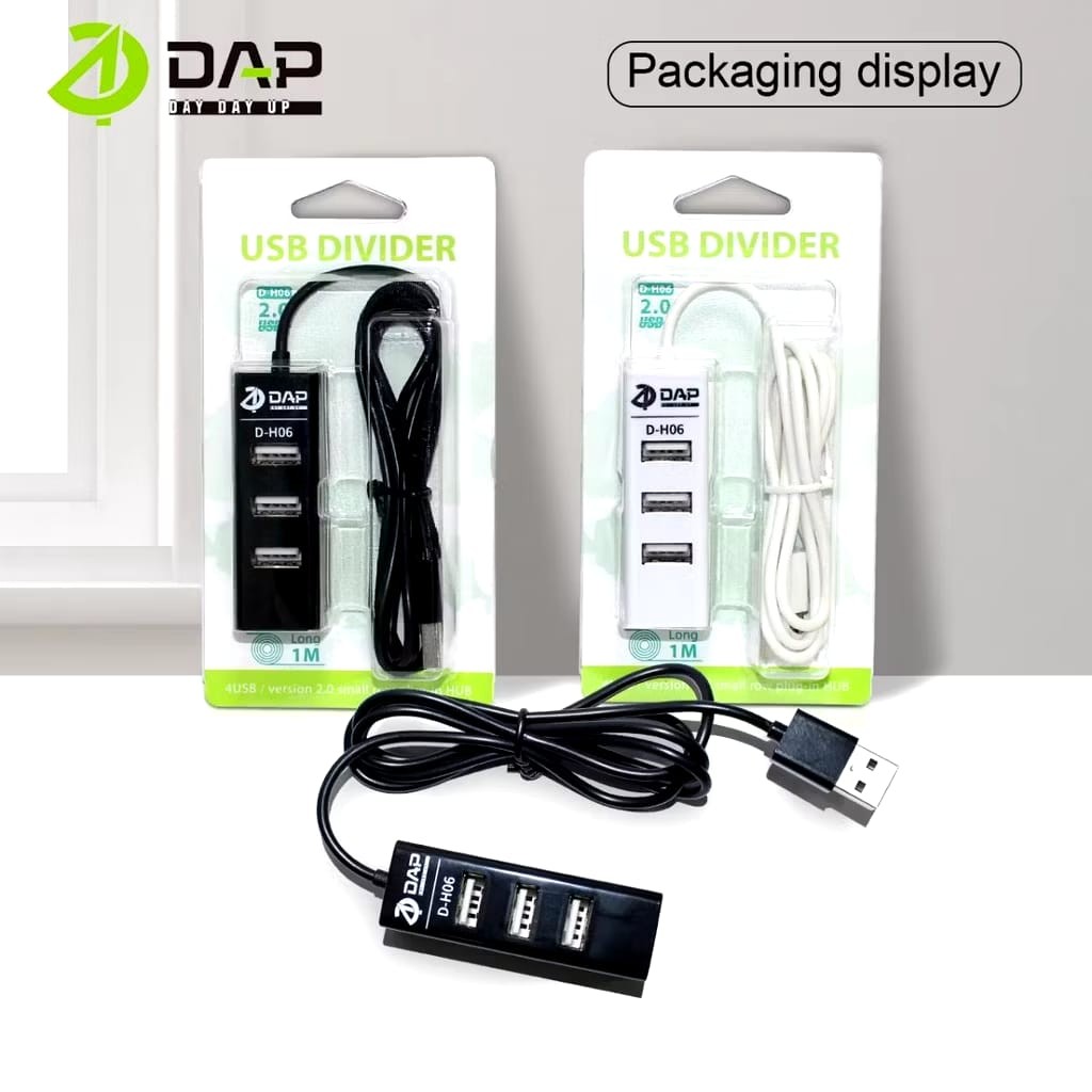 USB HUB DAP D-H06 4 Port USB 2.4A Lenght 100cm Smart Charging