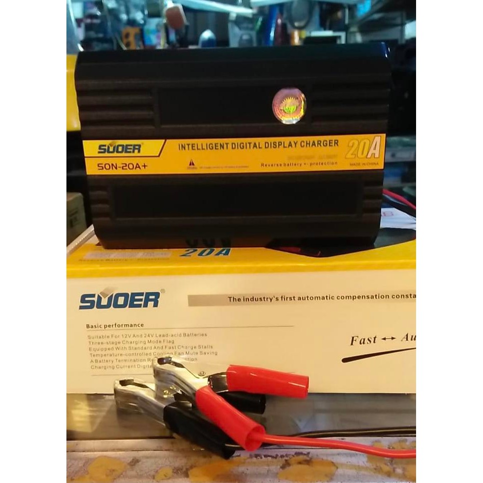 Charger Cas Aki Otomatis Suoer SON-20A 12V 12 V 24V 24 V 20A 20 A