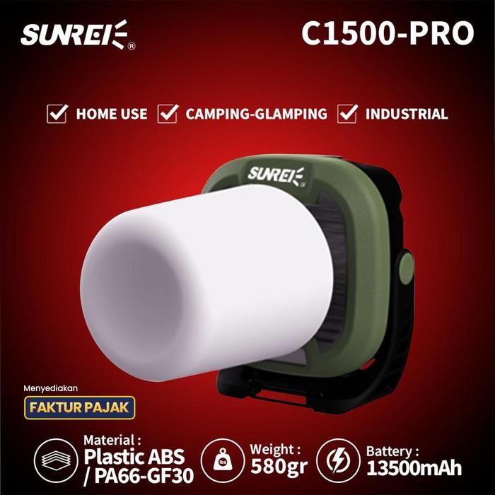 LAMPU CAHAYA TERANG 1500 LUMENS - SUNREI C1500-PRO