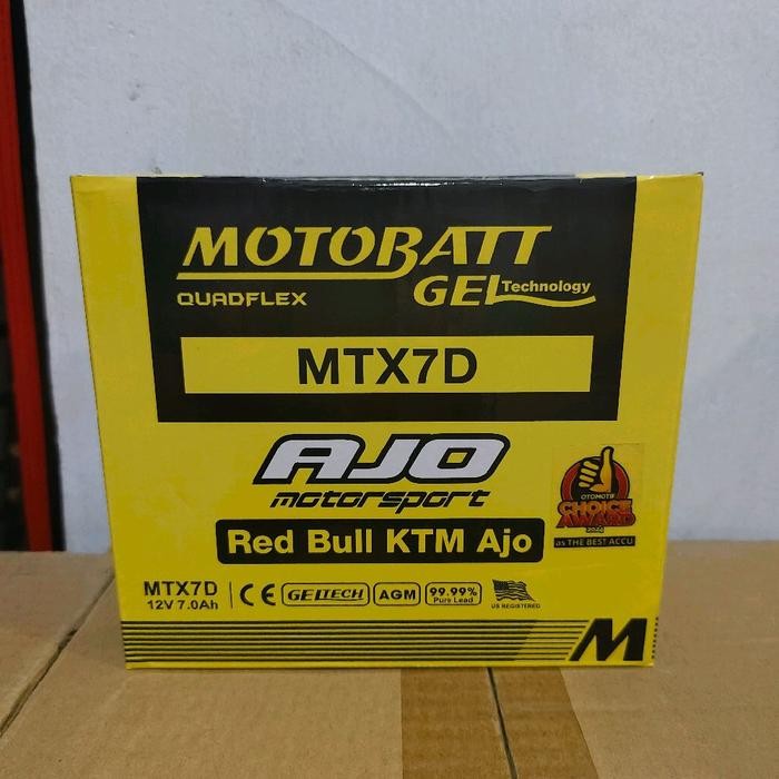 Promo Aki Motor Honda Tiger 2000 Motobatt Mtx7D Aki Kering