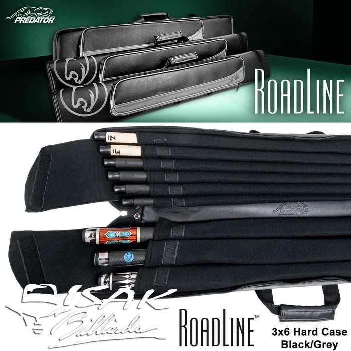 Predator Roadline 3x6 Soft Cue Case Black & Grey Tas Stick Billiard