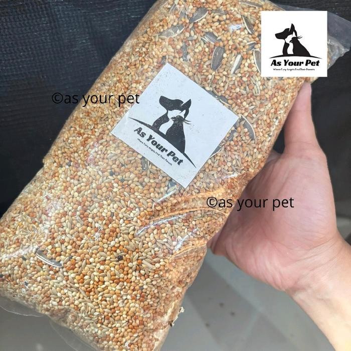 Pakan Untuk Burung Paruh Bengkok Parrot Falk Parkit Australi Ukuran 1Kg Makanan Burung Berkualitas