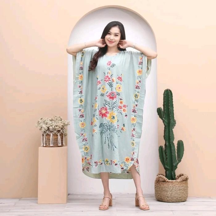 Daster Lowo Encim Blok Soft Ld 140 Busui Friendly Daster Rayon Encim Santai