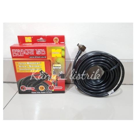 New Kabel Antena TV Kitani 5C + jack 15 Meter / Kabel TV Kitani 15Meter
