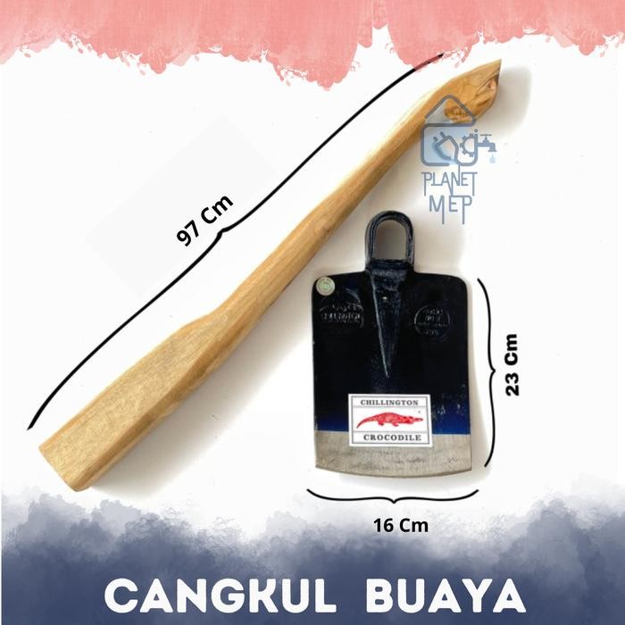 Open DS] Kepala Cangkul Pacul Besar Cap Buaya / Crocodile + Gagang Cangkul ASLI