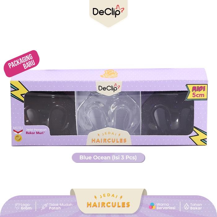 rb8j- Jedai Haircules Declip Original Gigi 3 Ukuran 5Cm Warna Ocean Blue