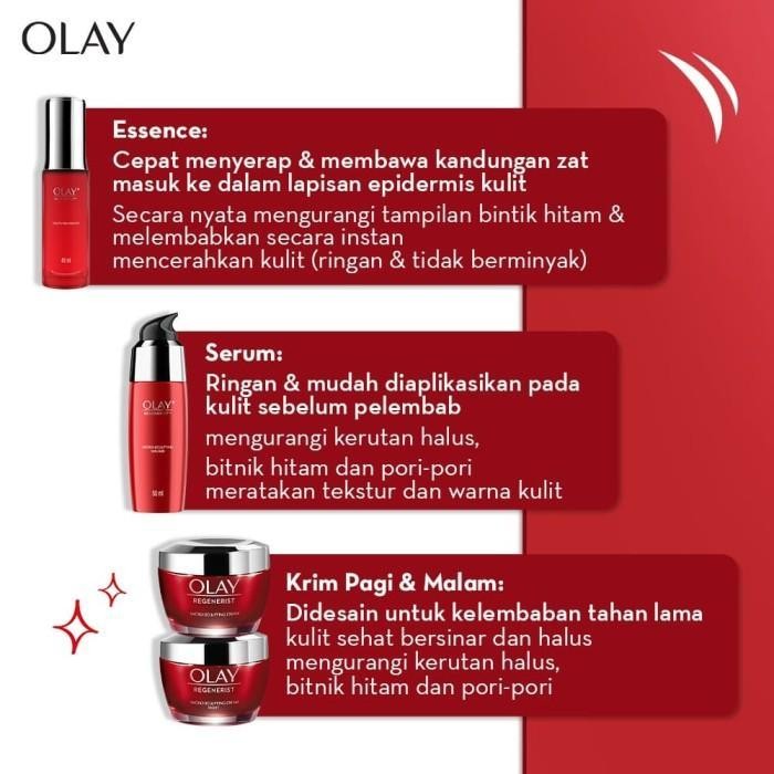 ui89- [Lebih Hemat] Olay Regenerist Set Perawatan Pelembab Wajah Anti Aging