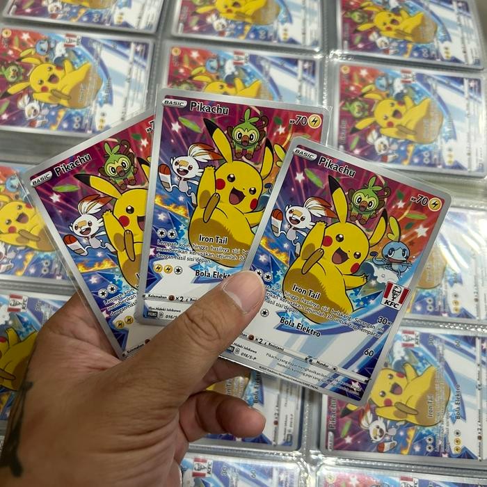 j225- 1 Kfc Pikachu Promo Pokemon Tcg Card Indonesia Non Sr Sar Ar V Ex Set