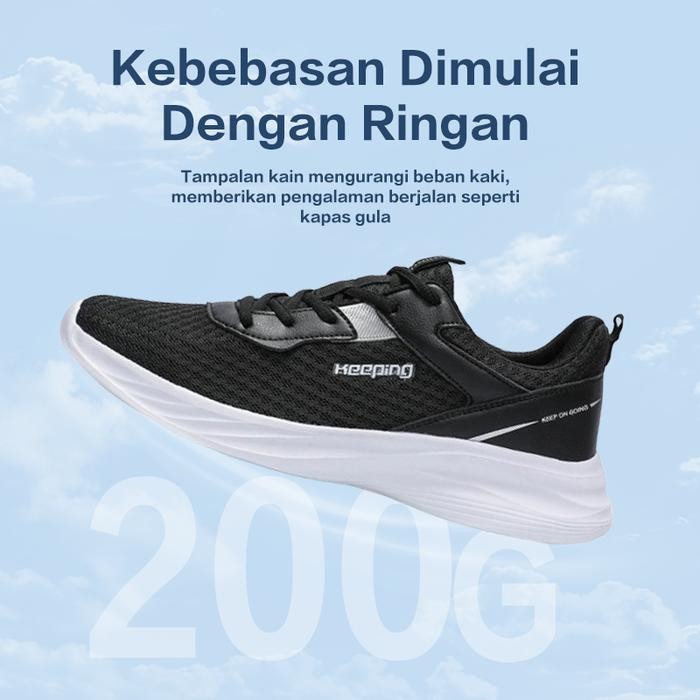 STOK TERBATAS  KEEPING SEPATU PRIA HITAM PUTIH SEPATU SNEAKERS PRIA RINGAN SEPATU SEKOLAH COWOK