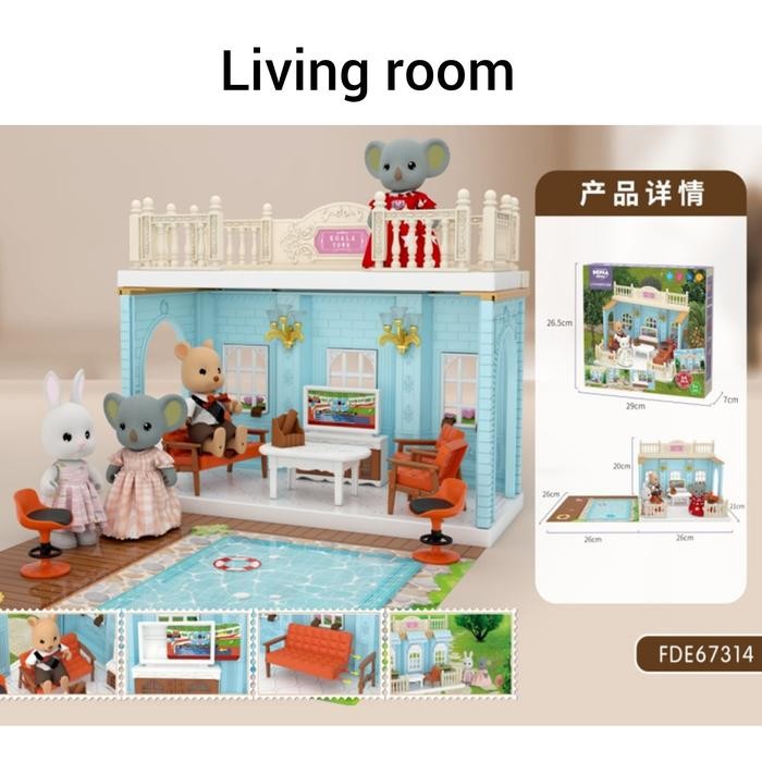 ffy3- Koala Diary Doll House - Koala Town House Mainan Koala Diary Bus Mainan Rumah Rumahan