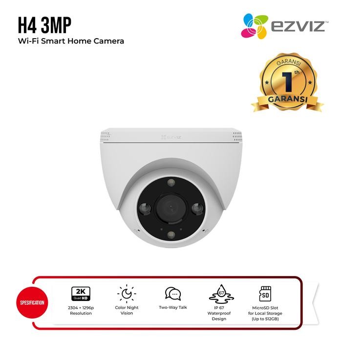 EZVIZ H4 3MP POE SMART PoE SECURITY CAMERA