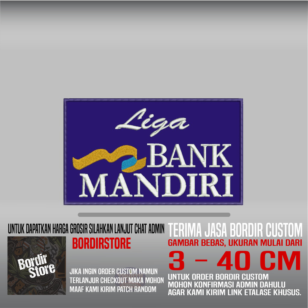 LIGA BANK MANDIRI BIRU  BS-1076 PATCH BORDIR LOGO/EMBLEM