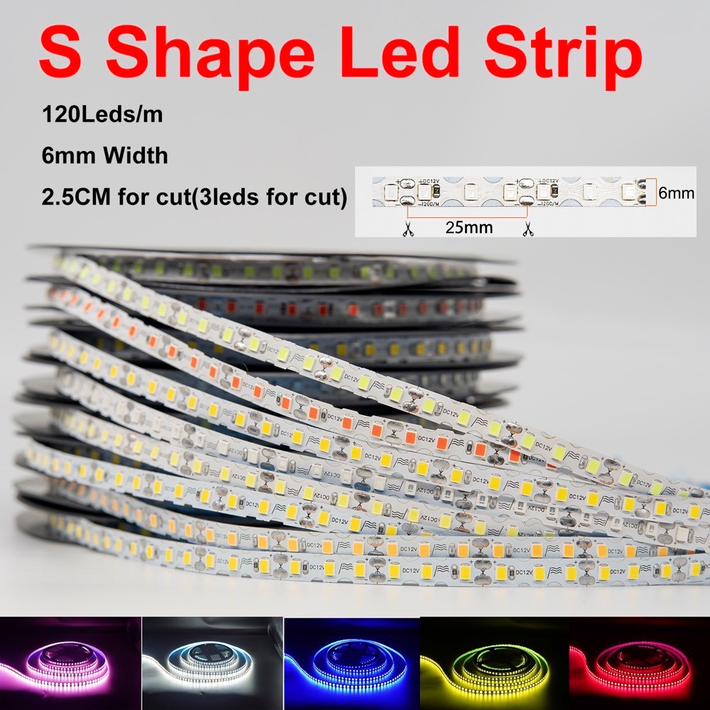 6mm DIY Led Strip For Neon Tape Light DC12V 2835SMD 120LED/m for Neon Sign Letter Flexible Foldable 