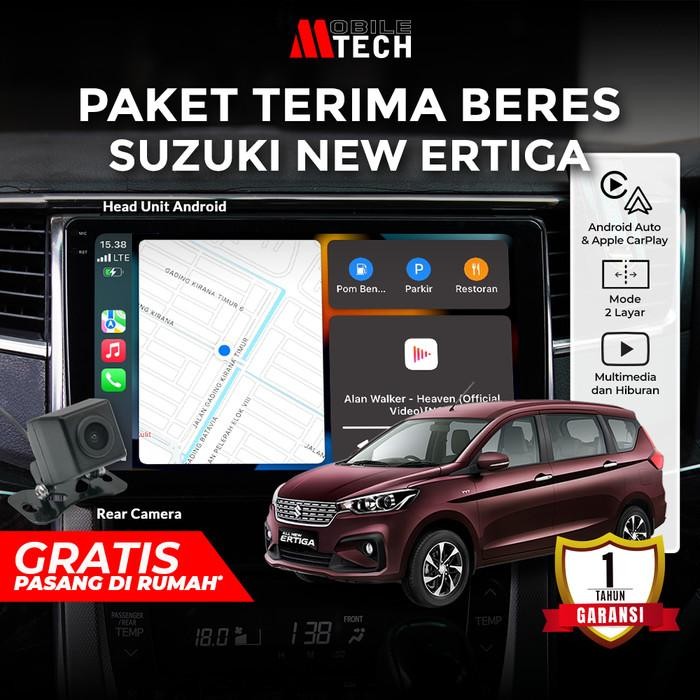 MobileTech Head Unit Mobil Android Suzuki Ertiga Double Din 9/10 inch IPS Screen CarPlay Android