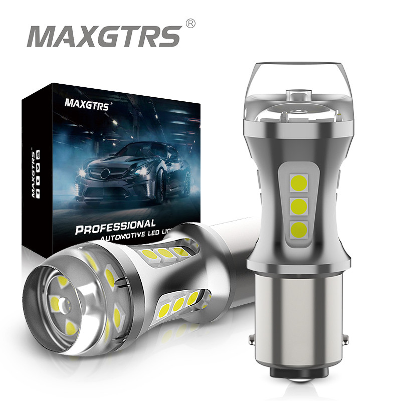 MAXGTRS 2x P21/5W LED Car BAY15D led Bulb 1157 Tail Signal Brake Stop