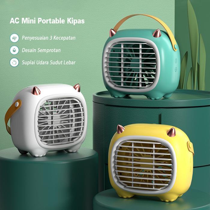 SALE  AC Mini Portable Kipas Cute Kipas Semportan Monster Kecil Kipas Angin AC Portable Humidifier