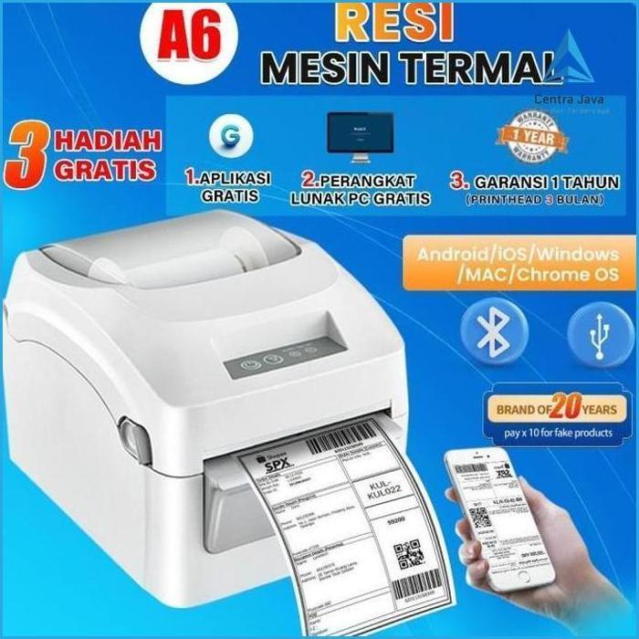 CJ- Bare Printer Thermal Waybill Printer USB+Bluetooth Mesin Cetak Label Stiker Resi 4 & 3 In