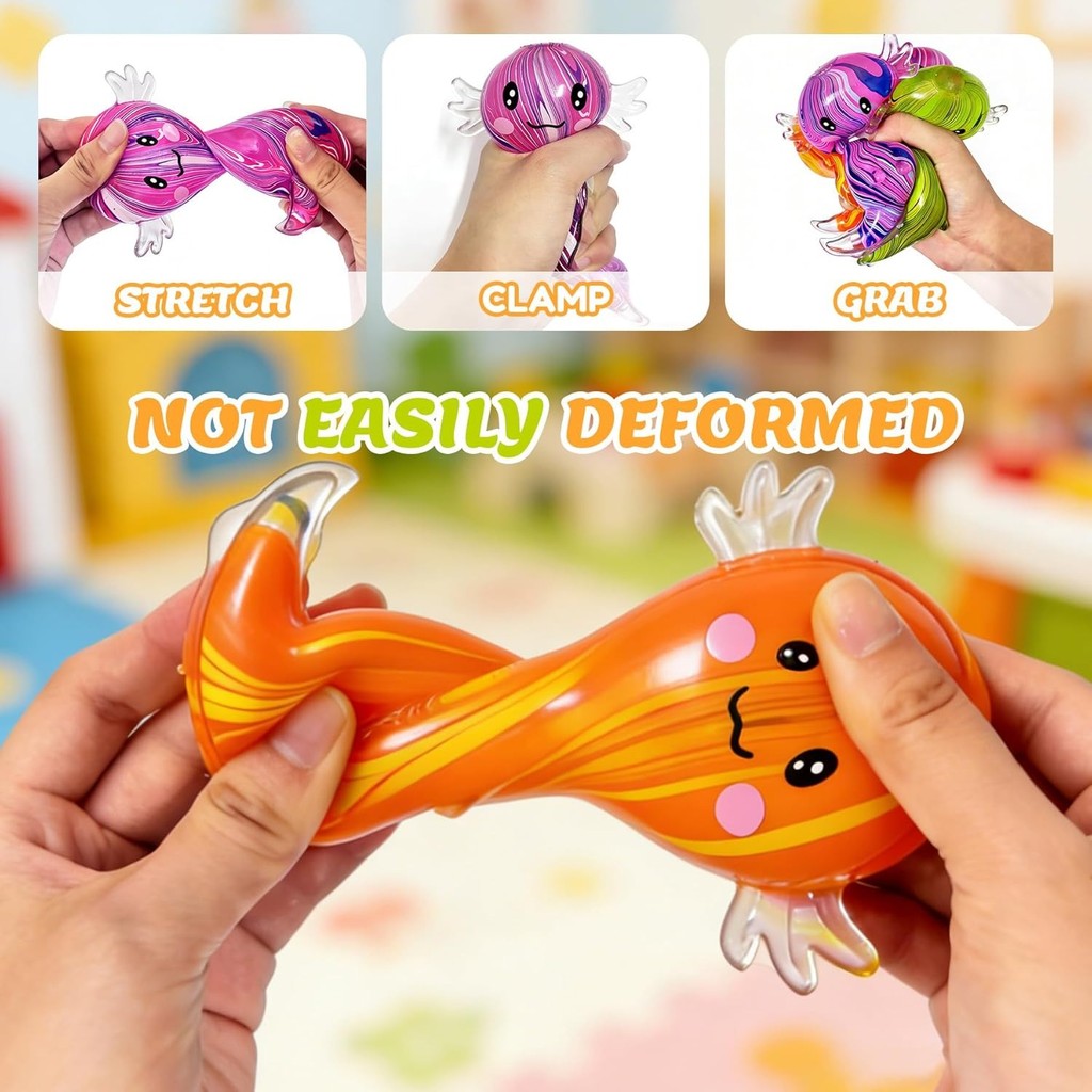 Axolotl Squishy Stress Relief Sensory Toy with Autism,Cute Malt Sugar Axolotl Toy,Stress Relief