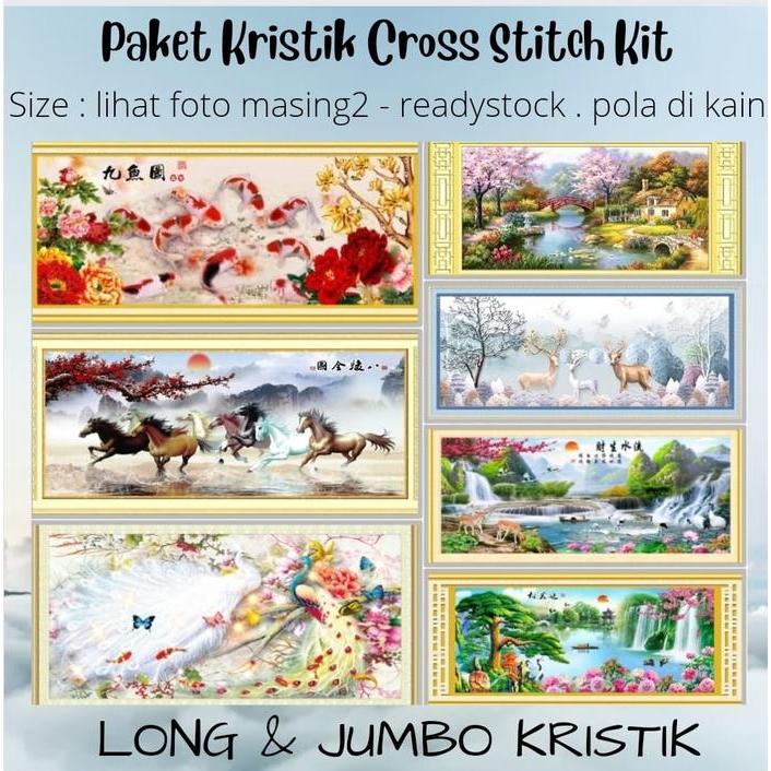 TERLARIS Paket Kristik JUMBO besar DIY Cross Stitch Jahit- KRISTIK ukuran besar READY