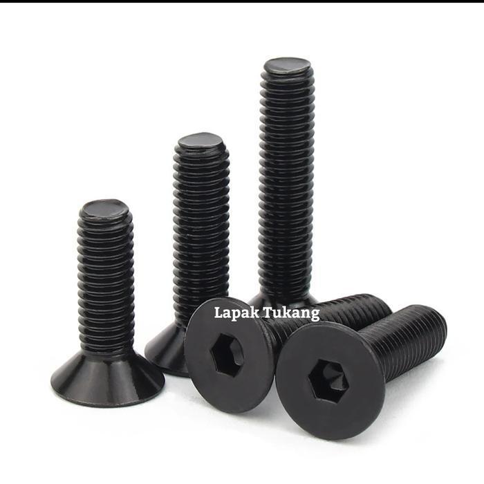 NEW 10pcs Black Stainless Baut L JF M3x4 M3x5 M3x6 M3x8 M3x10 M3x12 Baut Hitam 304 M 3 Countersunk