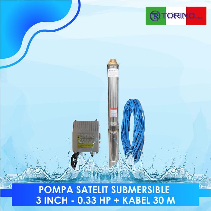 Pompa Satelit Submersible Torino Boston 3Ppo-0.33 Hp+ Kabel 30 Meter (Noril) Terbaru 
