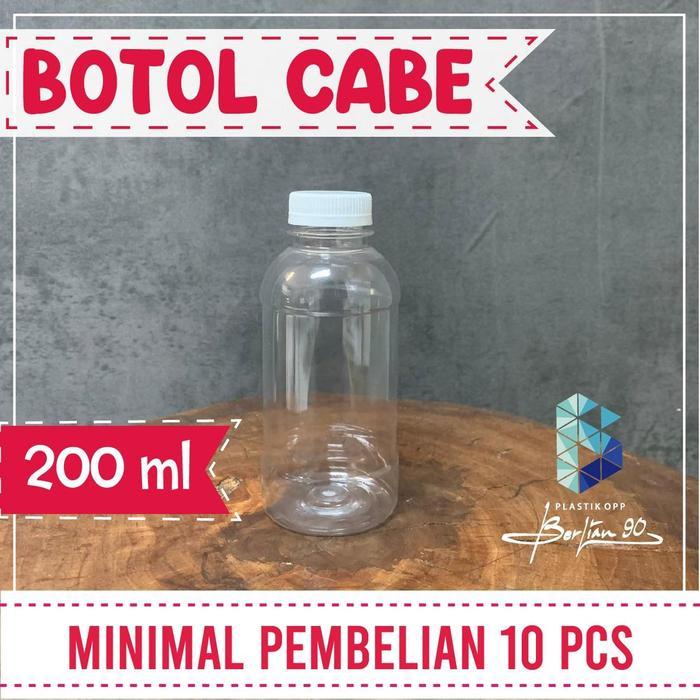 [ 100 Pcs ] Botol Plastik Cabe 200Ml / Botol Kopi 200Ml / Botol Jus 200Ml