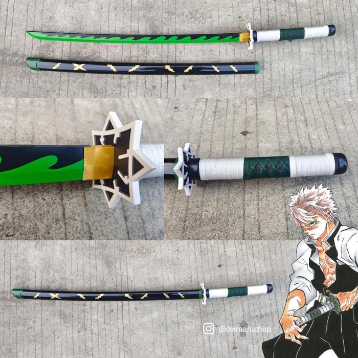 Replika Pedang Sanemi Shinazugawa Kimetsu No Yaiba - Pedang Kayu
