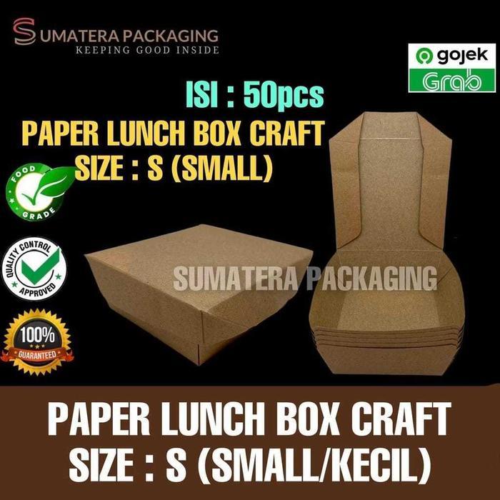 Paper Lunch Box Coklat Craft Murah Siap Pakai Isi 50Pcs Craft Tebal Kotak Makan Kertas Medan Pasti