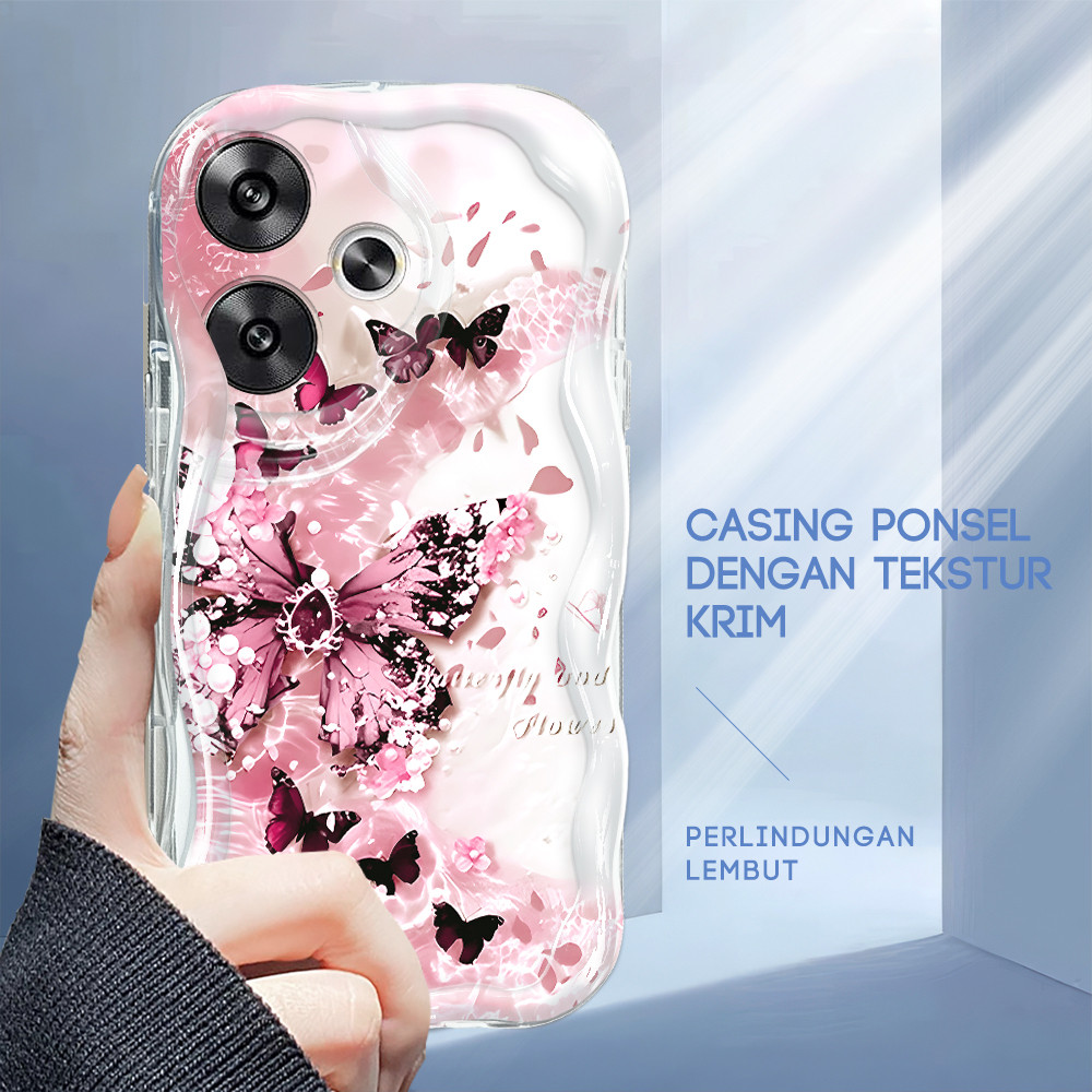 Casing Hp Untuk Xiaomi Poco F6 5G Case Krim Phone Softcase Lembut Cassing Mode Handphone Meningkatka