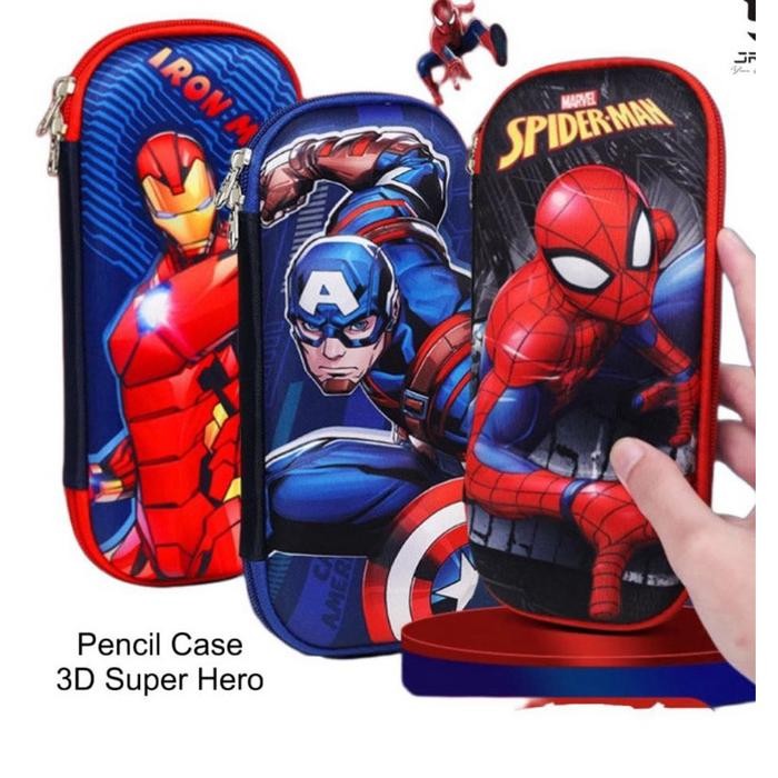 

Kotak Pensil Anak Eva 3D Timbul Super Hero Marvel Spiderman Iron Man Captain America Disney