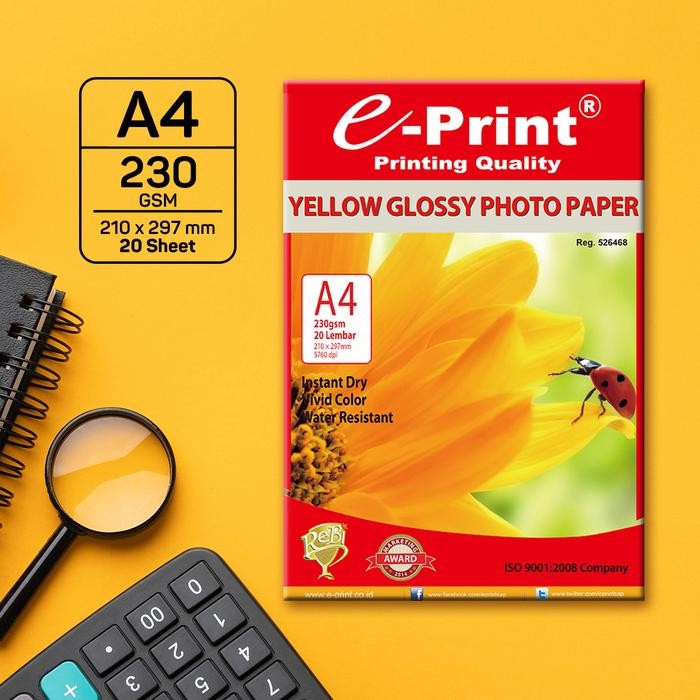 

Pilihan- E-Print Glossy Photopaper Yellow A4 Foto Accessories